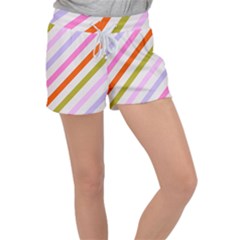 Lines Geometric Background Women s Velour Lounge Shorts