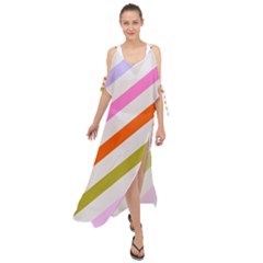 Lines Geometric Background Maxi Chiffon Cover Up Dress