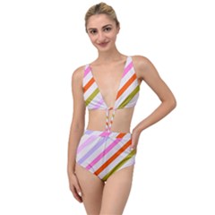 Lines Geometric Background Tied Up Two Piece Swimsuit