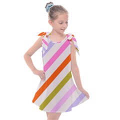 Lines Geometric Background Kids  Tie Up Tunic Dress