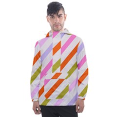 Lines Geometric Background Men s Front Pocket Pullover Windbreaker