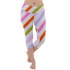 Lines Geometric Background Lightweight Velour Capri Yoga Leggings