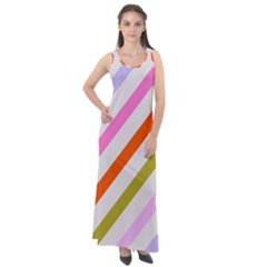 Lines Geometric Background Sleeveless Velour Maxi Dress