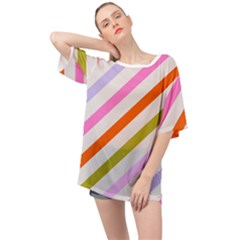 Lines Geometric Background Oversized Chiffon Top