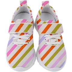 Lines Geometric Background Kids  Velcro Strap Shoes