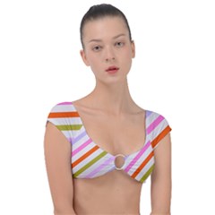 Lines Geometric Background Cap Sleeve Ring Bikini Top