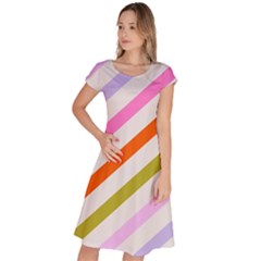 Lines Geometric Background Classic Short Sleeve Dress