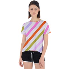 Lines Geometric Background Open Back Sport T-Shirt