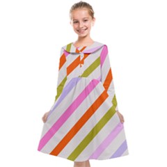 Lines Geometric Background Kids  Midi Sailor Dress