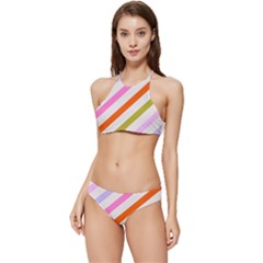 Lines Geometric Background Banded Triangle Bikini Set