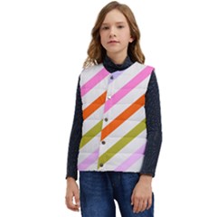 Lines Geometric Background Kid s Button Up Puffer Vest	