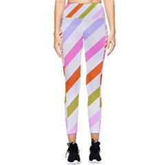 Lines Geometric Background Pocket Leggings 