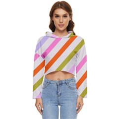 Lines Geometric Background Women s Lightweight Cropped Hoodie