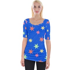 Background Star Darling Galaxy Wide Neckline T-shirt