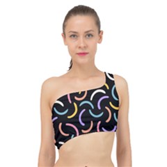 Abstract Pattern Wallpaper Spliced Up Bikini Top 