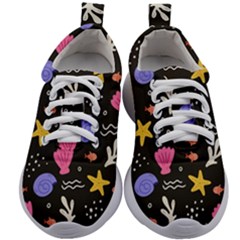 Sea Shells Pattern Wallpaper Fish Kids Athletic Shoes