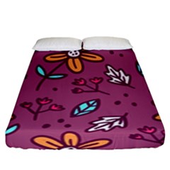 Flowers Petals Leaves Foliage Fitted Sheet (king Size)