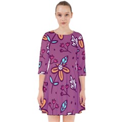 Flowers Petals Leaves Foliage Smock Dress