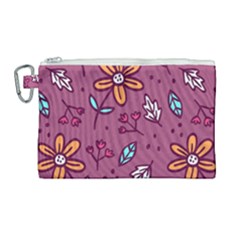 Flowers Petals Leaves Foliage Canvas Cosmetic Bag (large)