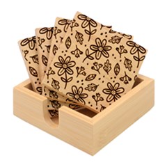 Flowers Petals Leaves Foliage Bamboo Coaster Set by Maspions