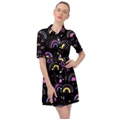 Wallpaper Pattern Rainbow Belted Shirt Dress