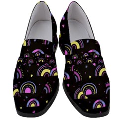 Wallpaper Pattern Rainbow Women s Chunky Heel Loafers by Maspions