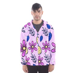 Flowers Petals Pineapples Fruit Men s Hooded Windbreaker