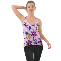 Flowers Petals Pineapples Fruit Chiffon Cami by Maspions
