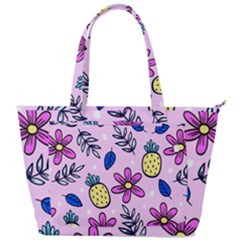 Flowers Petals Pineapples Fruit Back Pocket Shoulder Bag 