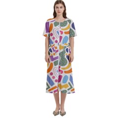 Abstract Pattern Background Women s Cotton Short Sleeve Nightgown