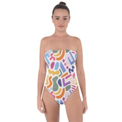 Abstract Pattern Background Tie Back One Piece Swimsuit