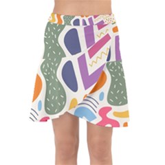 Abstract Pattern Background Wrap Front Skirt