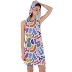 Abstract Pattern Background Racer Back Hoodie Dress