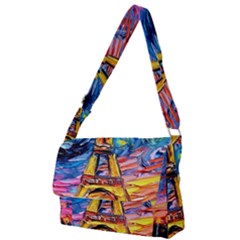 Eiffel Tower Starry Night Print Van Gogh Full Print Messenger Bag (s)