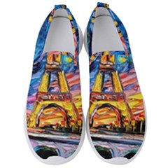 Eiffel Tower Starry Night Print Van Gogh Men s Slip On Sneakers