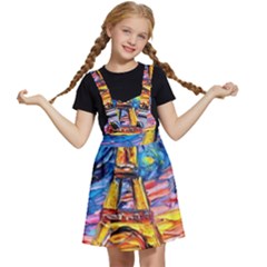 Eiffel Tower Starry Night Print Van Gogh Kids  Apron Dress by Maspions