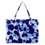 Light Blue, Navy and White Abstract Medium Tote Bag