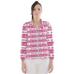 Breathe In Life, Breathe Out Love Text Motif Pattern Women s Windbreaker by dflcprintsclothing