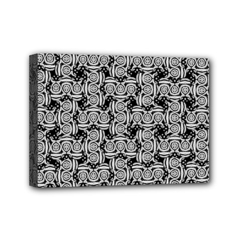 Ethnic Symbols Motif Black And White Pattern Mini Canvas 7  X 5  (stretched) by dflcprintsclothing