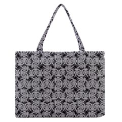 Ethnic Symbols Motif Black And White Pattern Zipper Medium Tote Bag by dflcprintsclothing