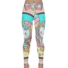 Boy Astronaut Cotton Candy Childhood Fantasy Tale Literature Planet Universe Kawaii Nature Cute Clou Lightweight Velour Classic Yoga Leggings by Maspions