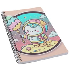 Boy Astronaut Cotton Candy Childhood Fantasy Tale Literature Planet Universe Kawaii Nature Cute Clou 5 5  X 8 5  Notebook by Maspions