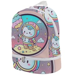 Boy Astronaut Cotton Candy Childhood Fantasy Tale Literature Planet Universe Kawaii Nature Cute Clou Zip Bottom Backpack