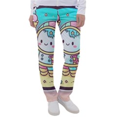 Boy Astronaut Cotton Candy Childhood Fantasy Tale Literature Planet Universe Kawaii Nature Cute Clou Women s Casual Pants by Maspions