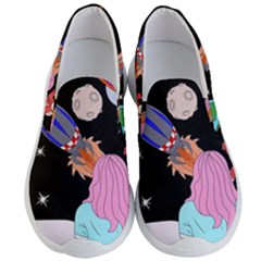 Girl Bed Space Planets Spaceship Rocket Astronaut Galaxy Universe Cosmos Woman Dream Imagination Bed Men s Lightweight Slip Ons