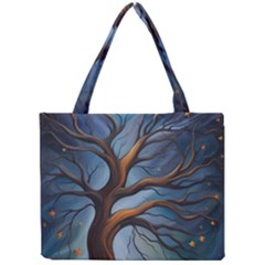 Tree Branches Mystical Moon Expressionist Oil Painting Acrylic Painting Abstract Nature Moonlight Ni Mini Tote Bag by Maspions