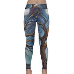 Tree Branches Mystical Moon Expressionist Oil Painting Acrylic Painting Abstract Nature Moonlight Ni Classic Yoga Leggings