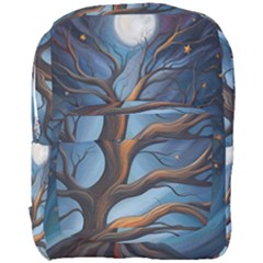 Tree Branches Mystical Moon Expressionist Oil Painting Acrylic Painting Abstract Nature Moonlight Ni Full Print Backpack