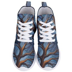 Tree Branches Mystical Moon Expressionist Oil Painting Acrylic Painting Abstract Nature Moonlight Ni Women s Lightweight High Top Sneakers by Maspions