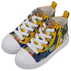 Astronaut Moon Monsters Spaceship Universe Space Cosmos Kids  Mid-top Canvas Sneakers